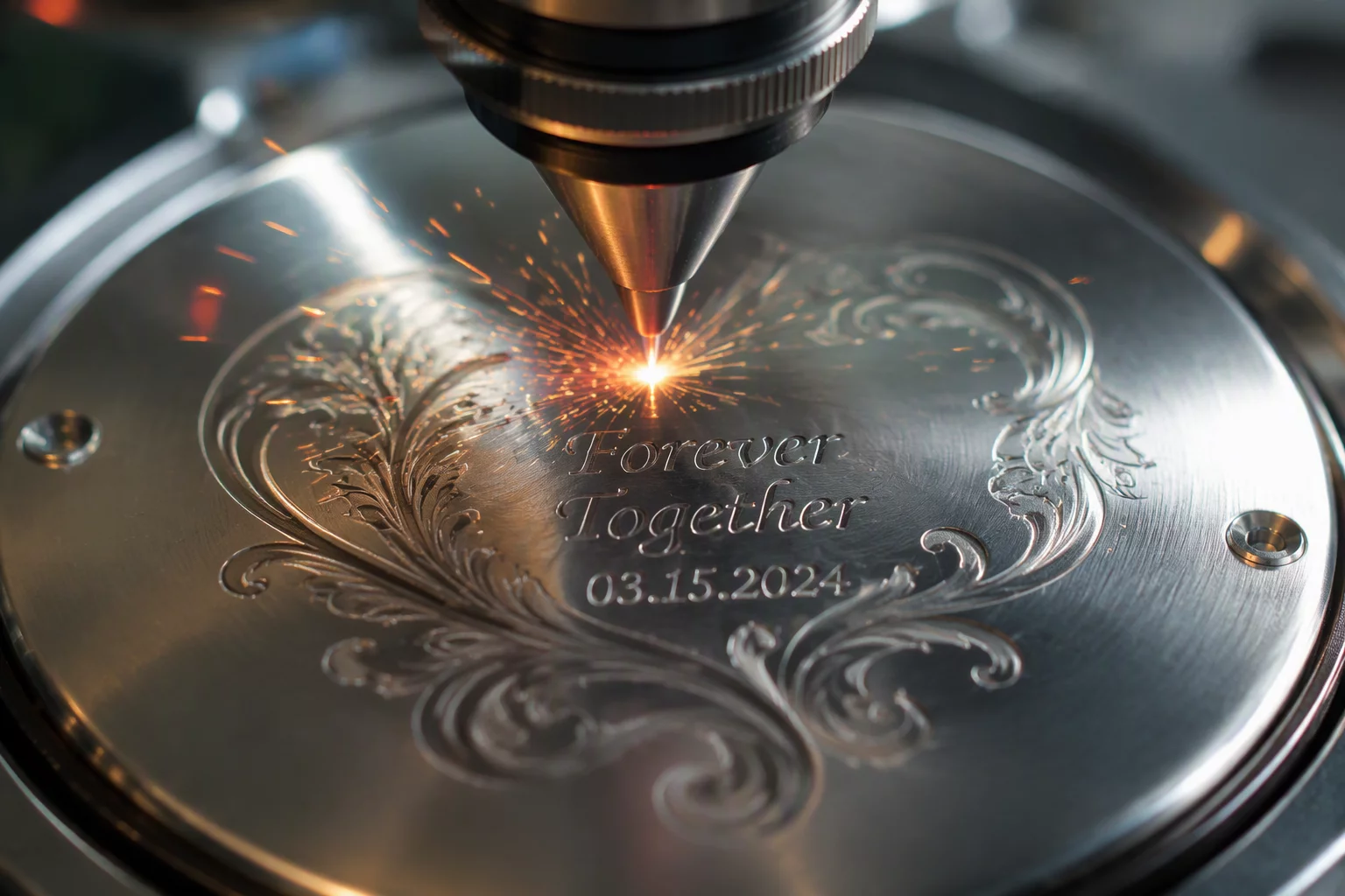 Personalize your clock with our custom metal and wood engraving services